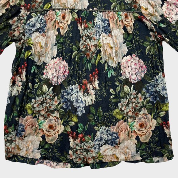 Anthropologie BL-NK Stephanie Long Sleeve Floral Top Blouse Women's Size XS - Picture 12 of 14